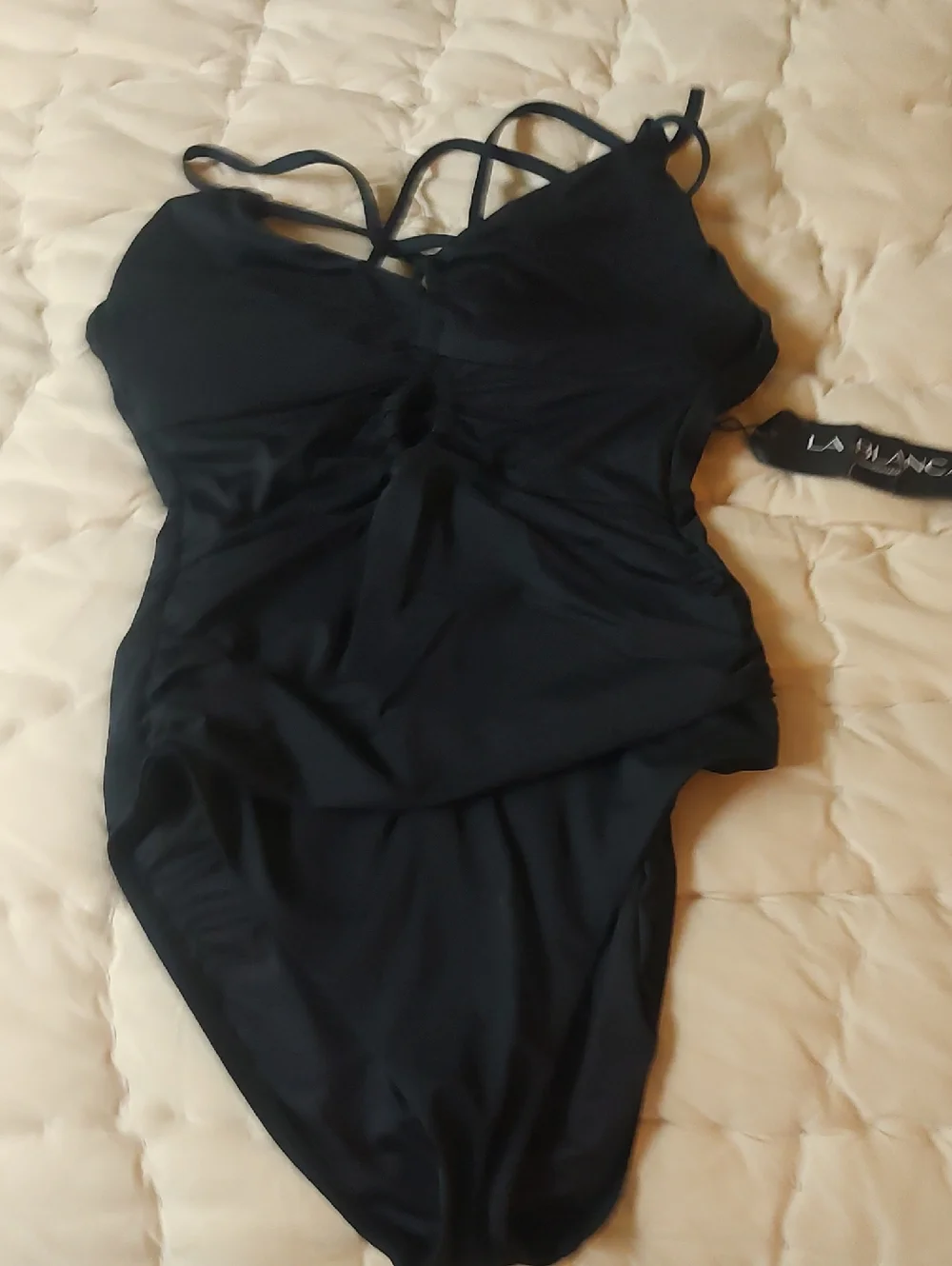 La Blanca Black Strappy One-Piece Swim - Picture 1 of 4